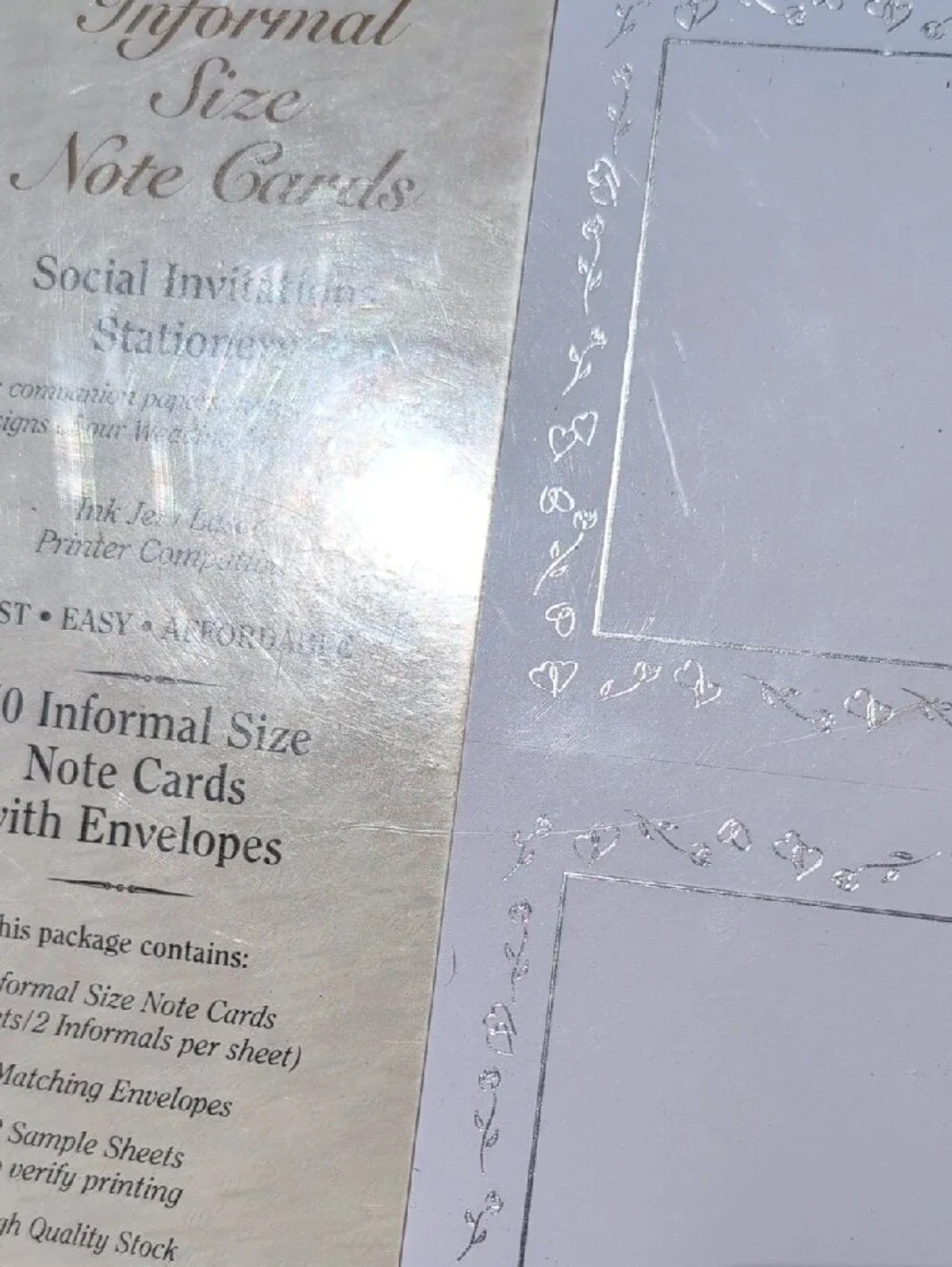 New  50 Informal Size Note Cards with Envelopes - Printer Compatible DIY